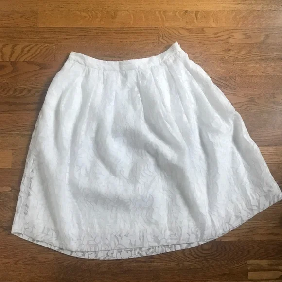 J. Crew sheer burnout white skirt pockets a-line‎ 6 - Picture 2 of 8